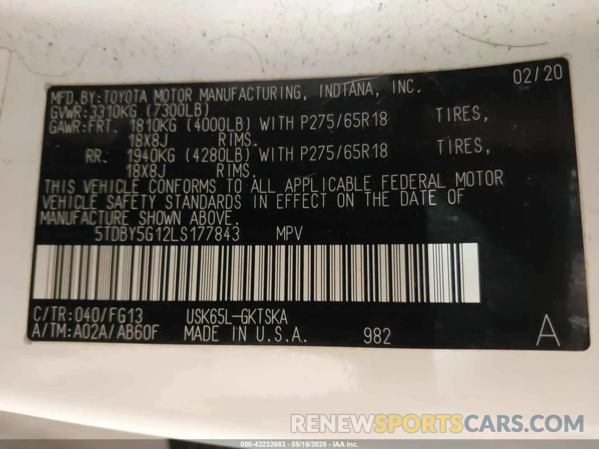 9 Photograph of a damaged car 5TDBY5G12LS177843 TOYOTA SEQUOIA 2020