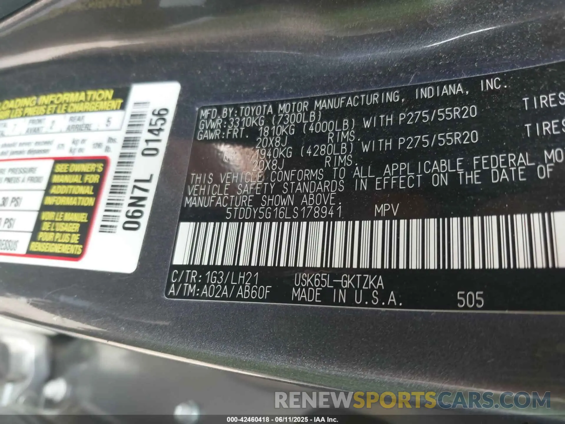 9 Photograph of a damaged car 5TDDY5G16LS178941 TOYOTA SEQUOIA 2020