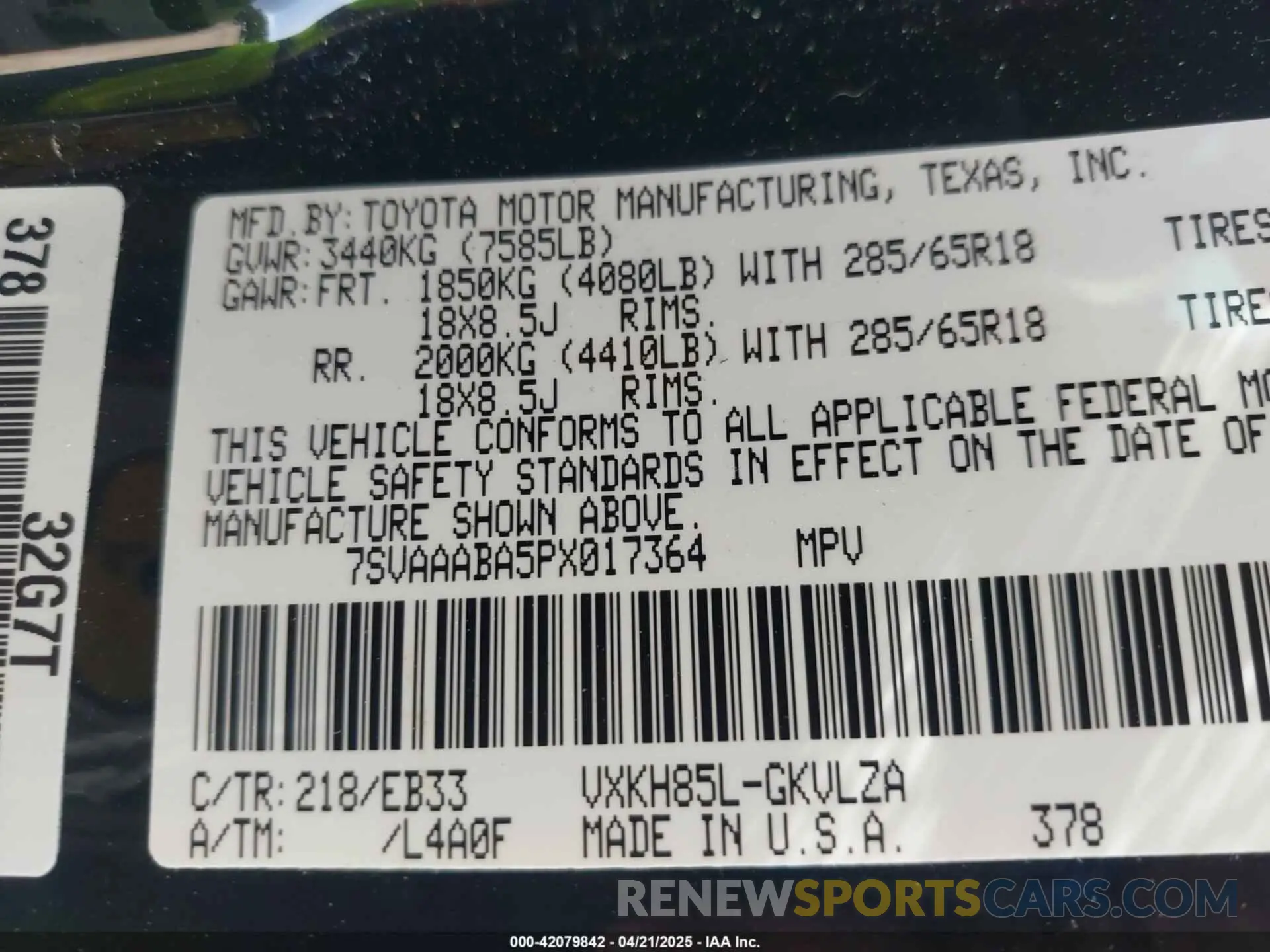 9 Фотография поврежденного автомобиля 7SVAAABA5PX017364 TOYOTA SEQUOIA 2023