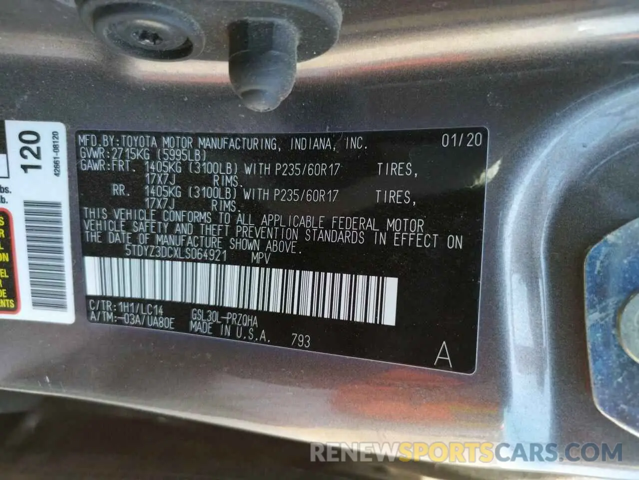 10 Photograph of a damaged car 5TDYZ3DCXLS064921 TOYOTA SIENNA 2020