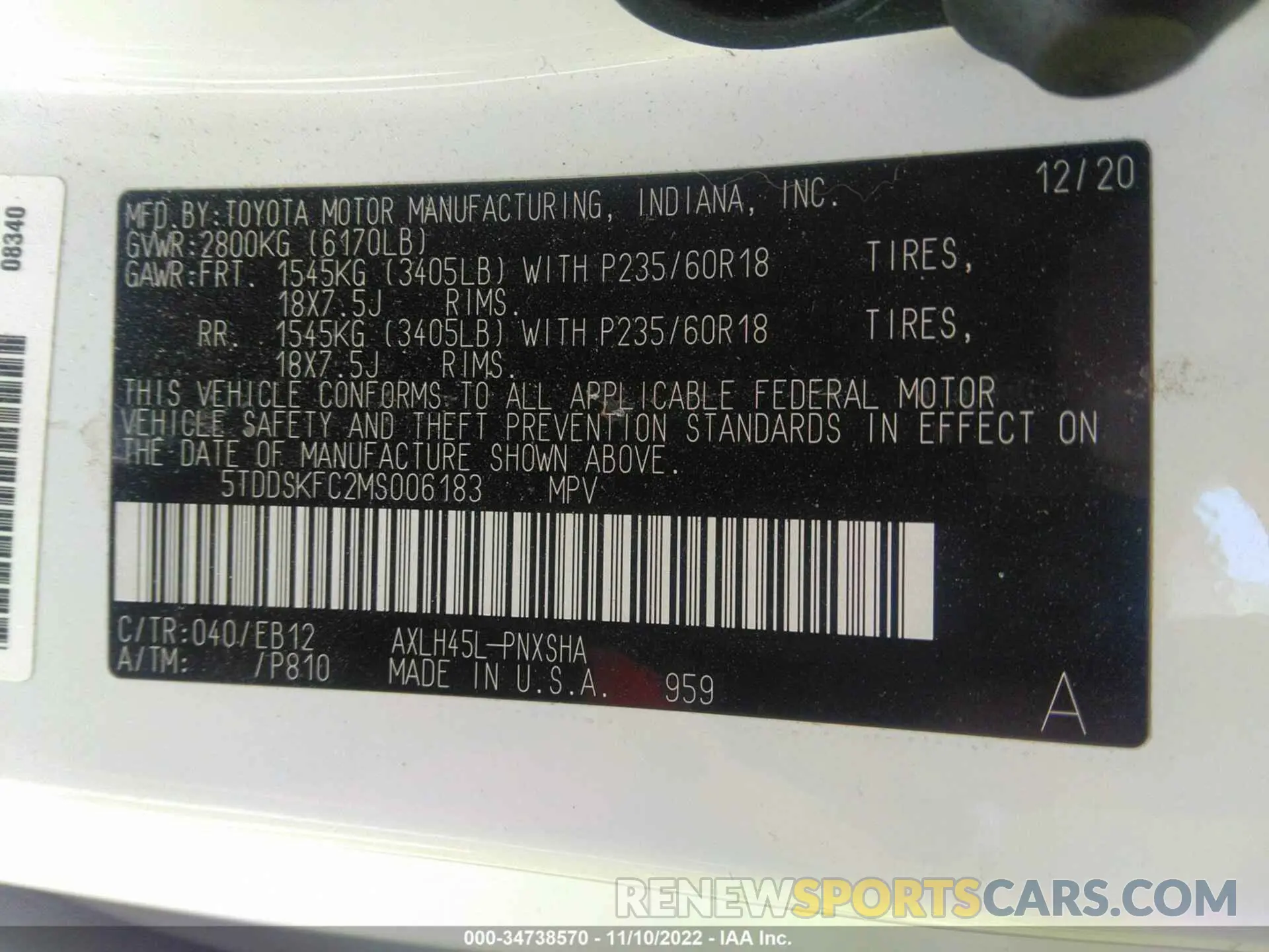 9 Photograph of a damaged car 5TDDSKFC2MS006183 TOYOTA SIENNA 2021