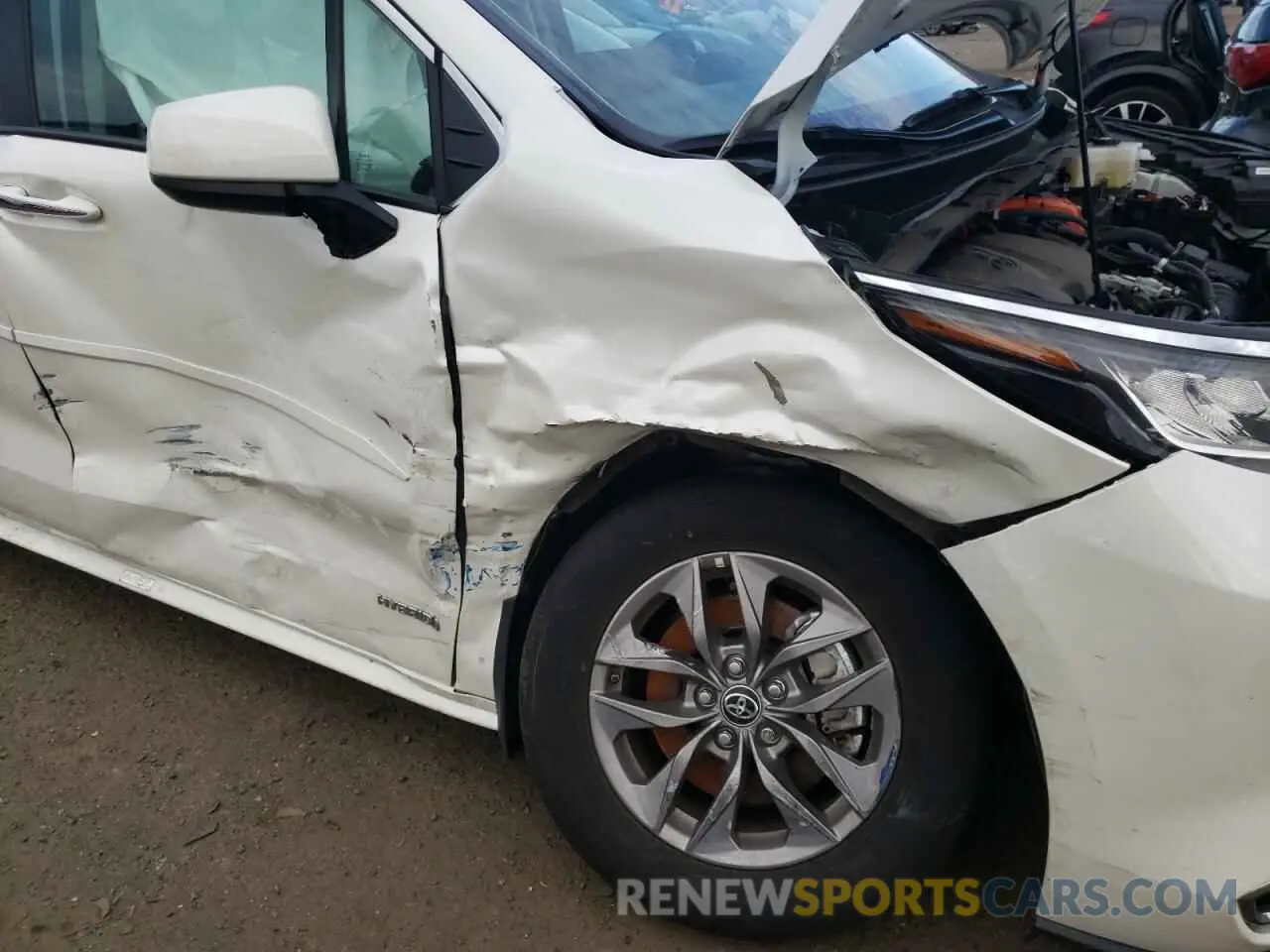 9 Photograph of a damaged car 5TDJSKFC0MS020120 TOYOTA SIENNA 2021
