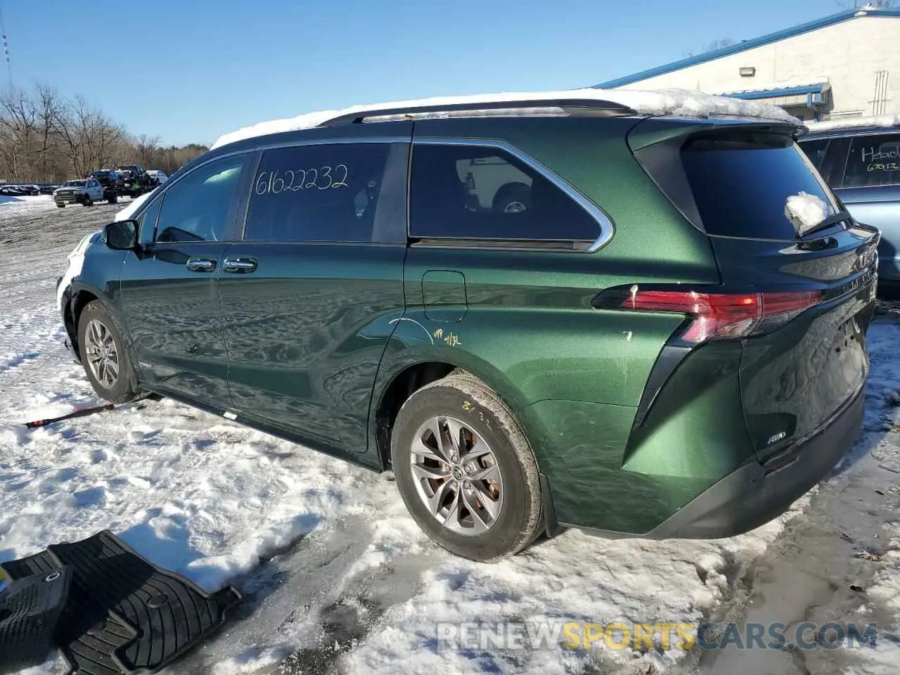 2 Photograph of a damaged car 5TDYSKFC1MS033411 TOYOTA SIENNA 2021