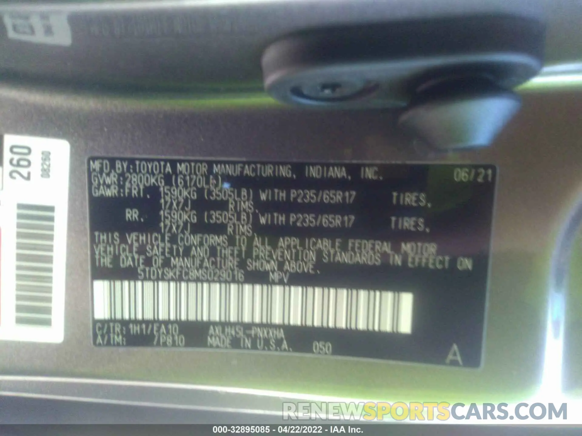 9 Photograph of a damaged car 5TDYSKFC8MS029016 TOYOTA SIENNA 2021