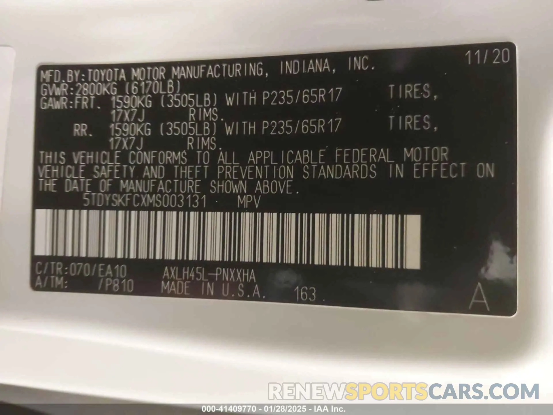 9 Фотография поврежденного автомобиля 5TDYSKFCXMS003131 TOYOTA SIENNA 2021