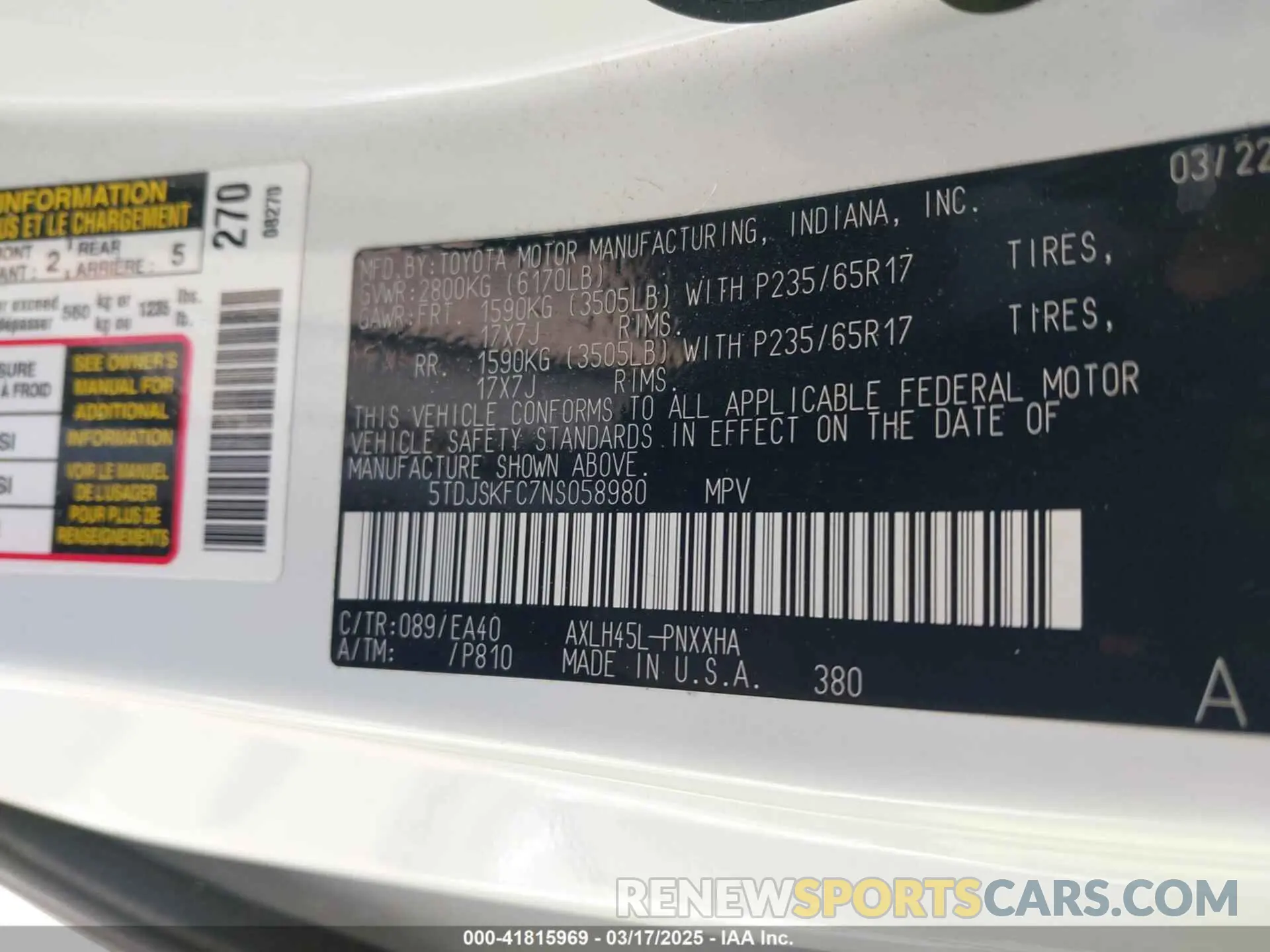 9 Фотография поврежденного автомобиля 5TDJSKFC7NS058980 TOYOTA SIENNA 2022