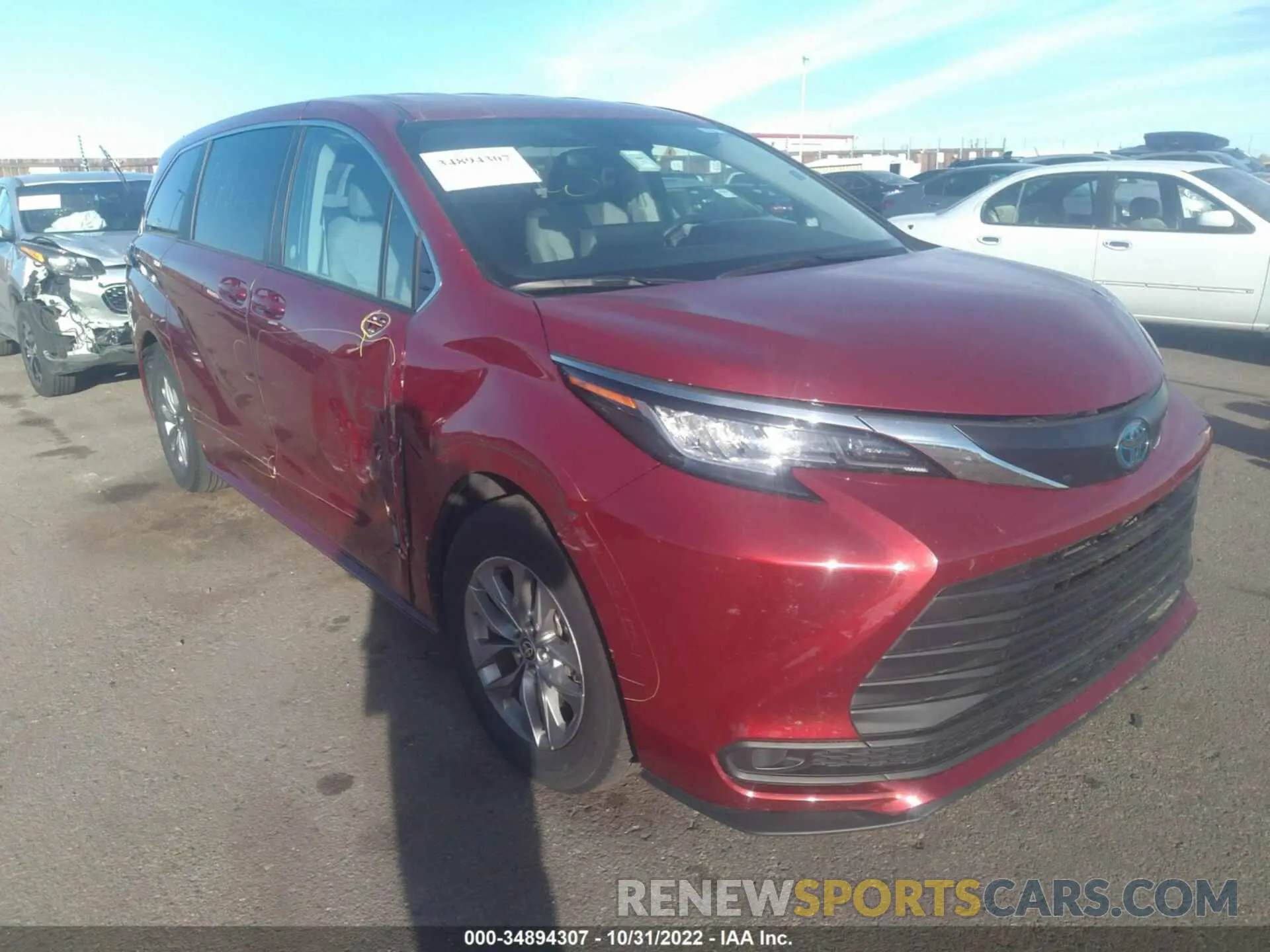 1 Photograph of a damaged car 5TDKRKEC4NS101902 TOYOTA SIENNA 2022