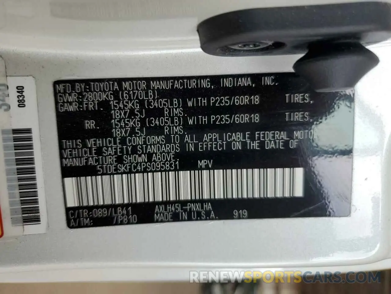 14 Фотография поврежденного автомобиля 5TDESKFC4PS095831 TOYOTA SIENNA 2023