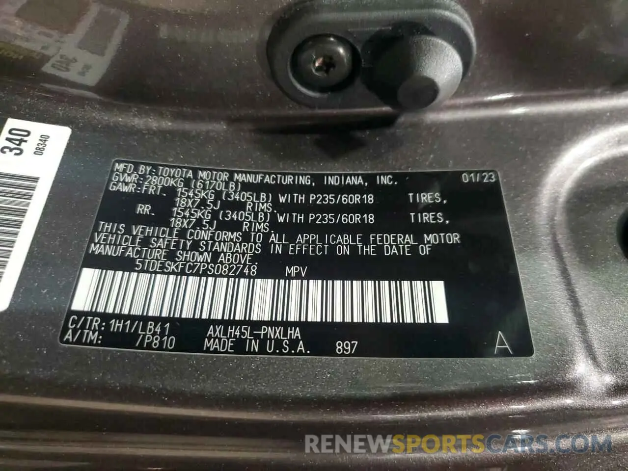 13 Фотография поврежденного автомобиля 5TDESKFC7PS082748 TOYOTA SIENNA 2023