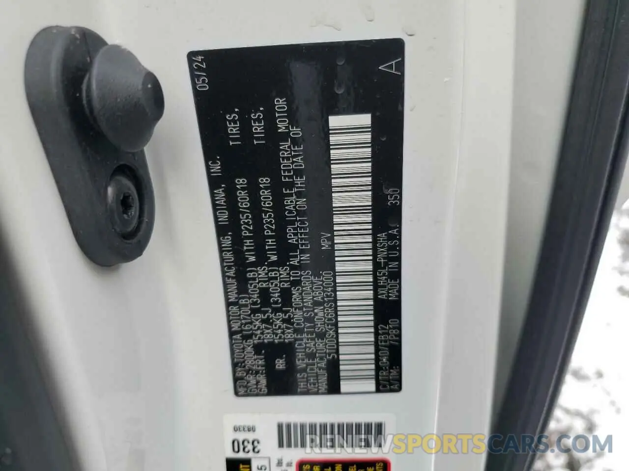 13 Photograph of a damaged car 5TDDSKFC6RS134000 TOYOTA SIENNA 2024
