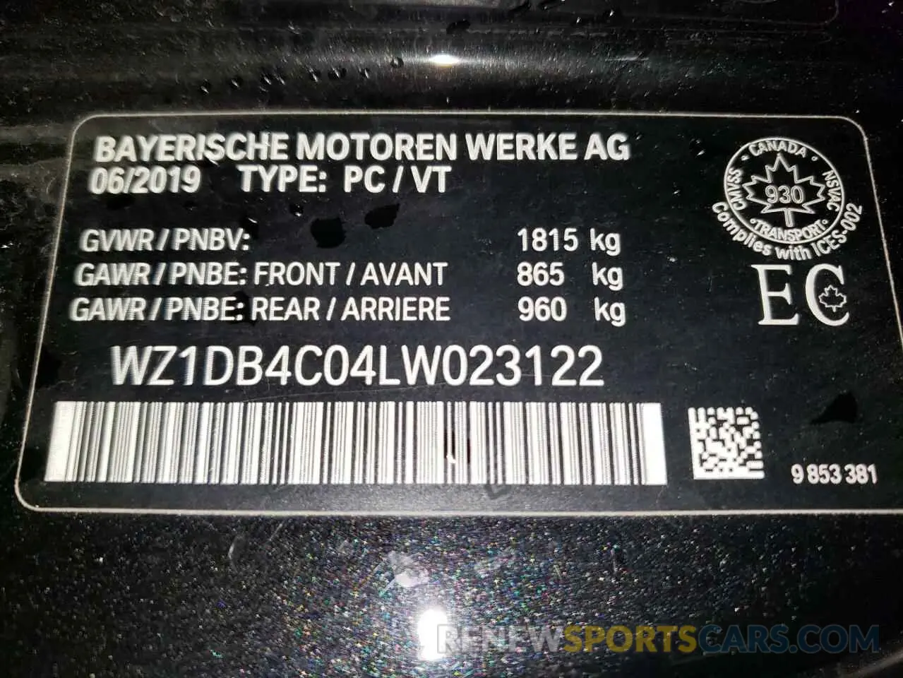 12 Photograph of a damaged car WZ1DB4C04LW023122 TOYOTA SUPRA 2020
