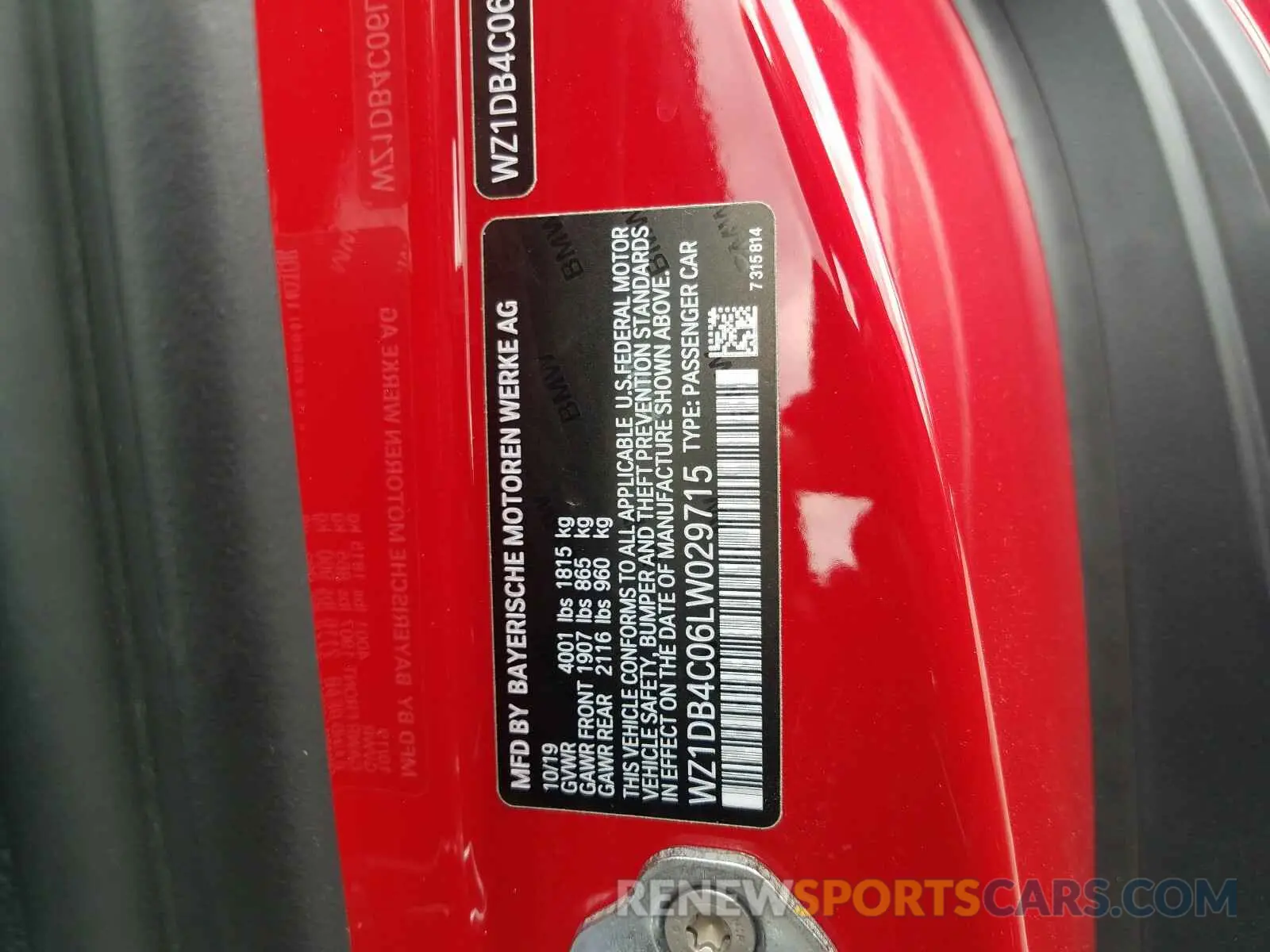 10 Photograph of a damaged car WZ1DB4C06LW029715 TOYOTA SUPRA 2020