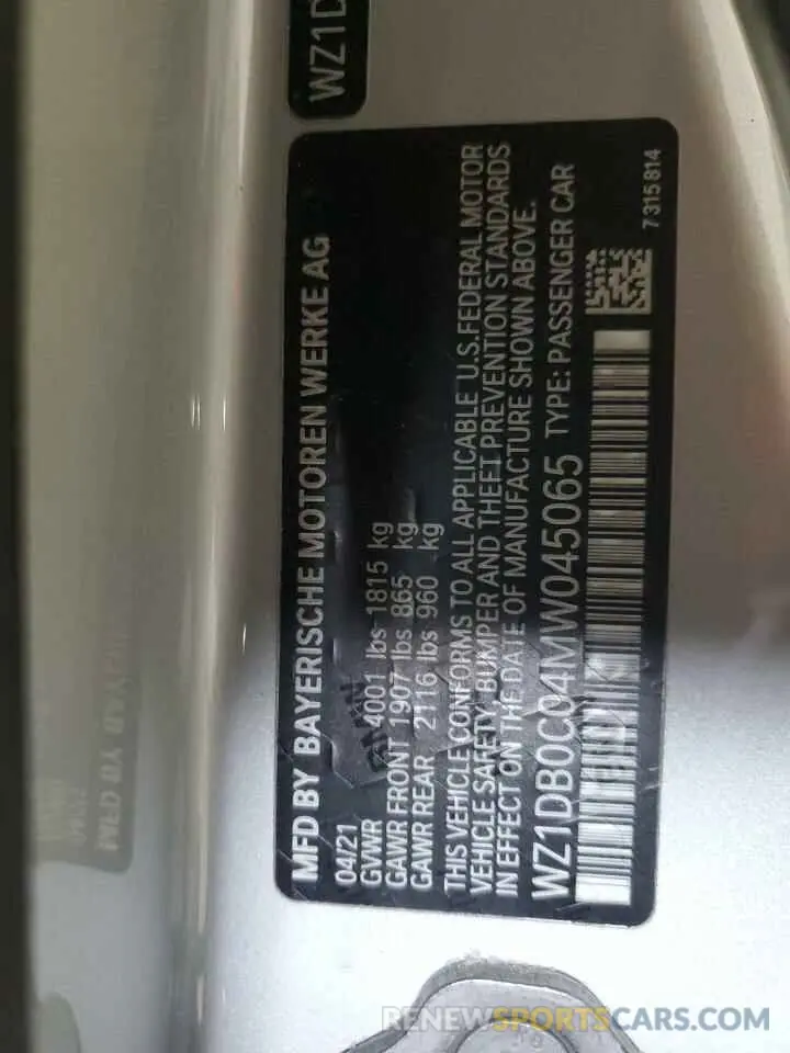 12 Фотография поврежденного автомобиля WZ1DB0C04MW045065 TOYOTA SUPRA 2021