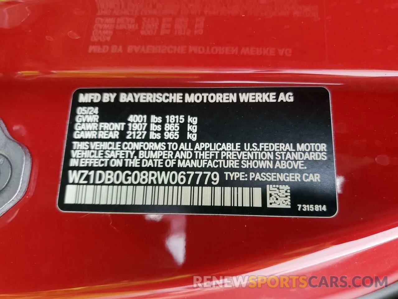 14 Фотография поврежденного автомобиля WZ1DB0G08RW067779 TOYOTA SUPRA 2024