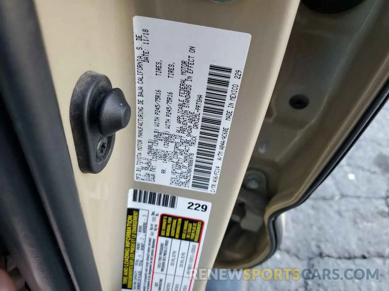 12 Photograph of a damaged car 3TMAZ5CN8KM086978 TOYOTA TACOMA 2019