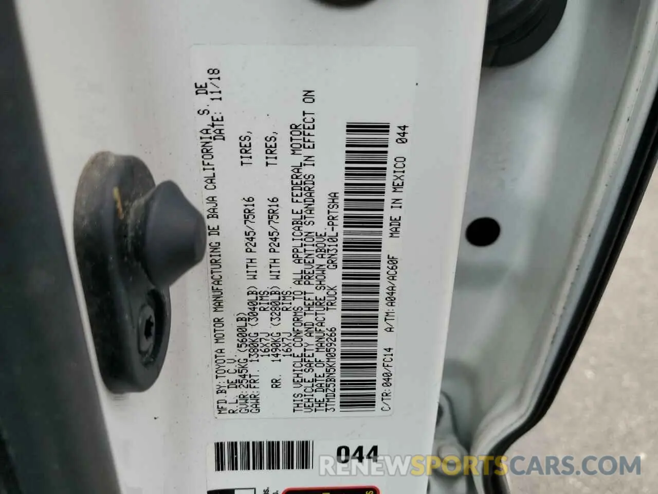 13 Фотография поврежденного автомобиля 3TMDZ5BN5KM059266 TOYOTA TACOMA 2019