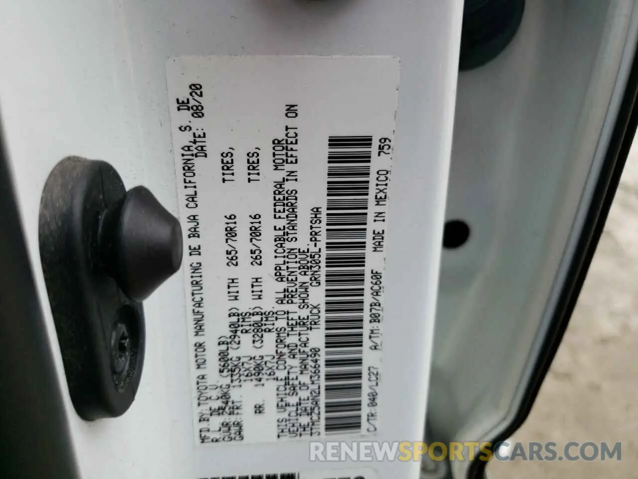 13 Фотография поврежденного автомобиля 3TMCZ5AN2LM366490 TOYOTA TACOMA 2020