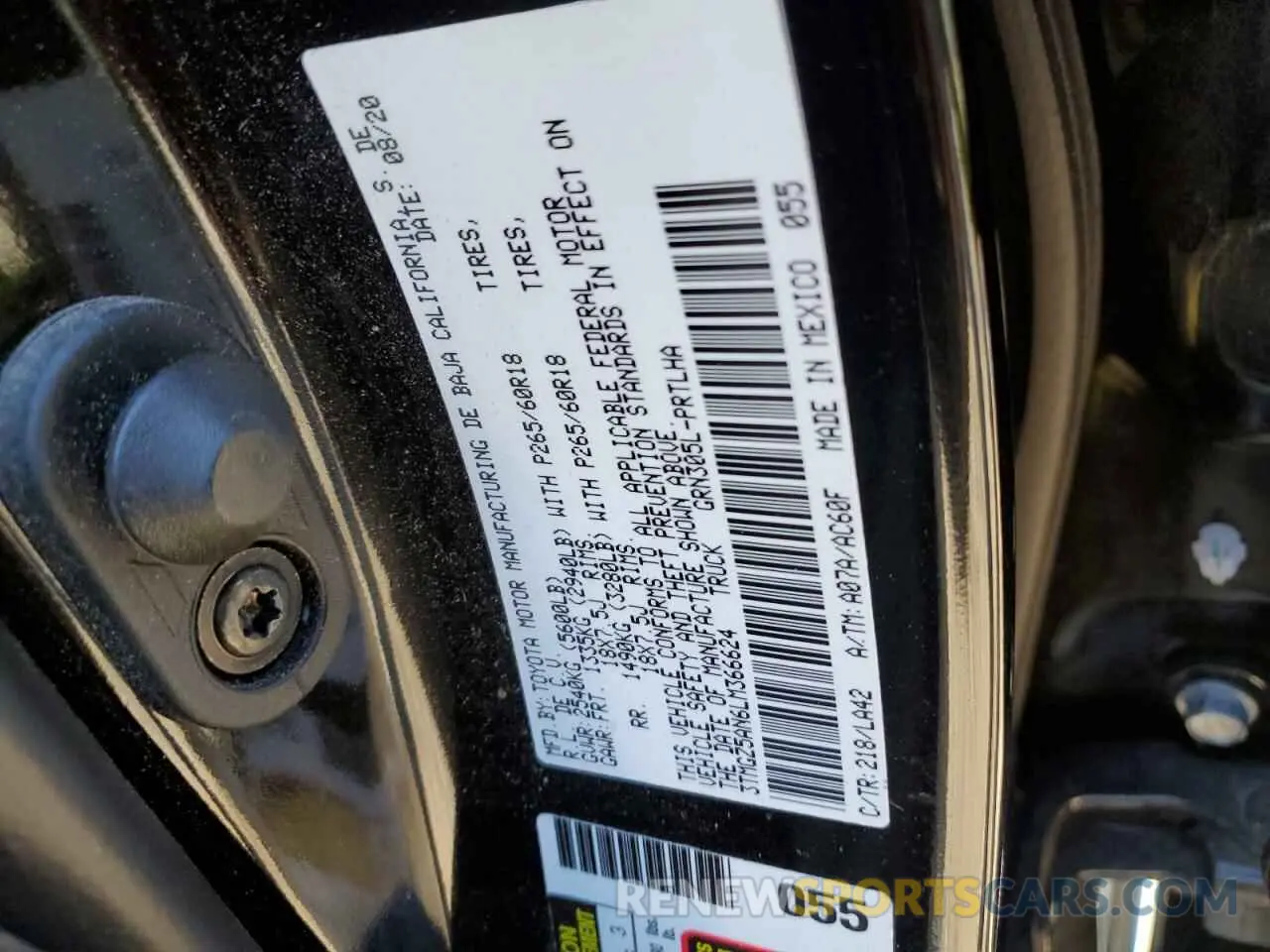 12 Фотография поврежденного автомобиля 3TMGZ5AN6LM366624 TOYOTA TACOMA 2020