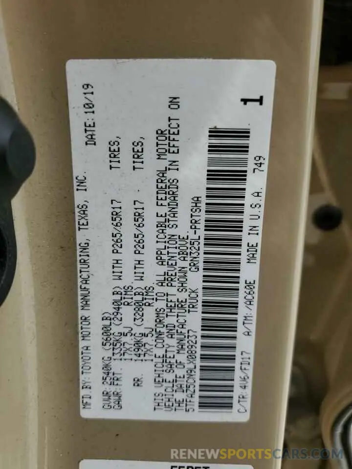 13 Фотография поврежденного автомобиля 5TFAZ5CN9LX089237 TOYOTA TACOMA 2020