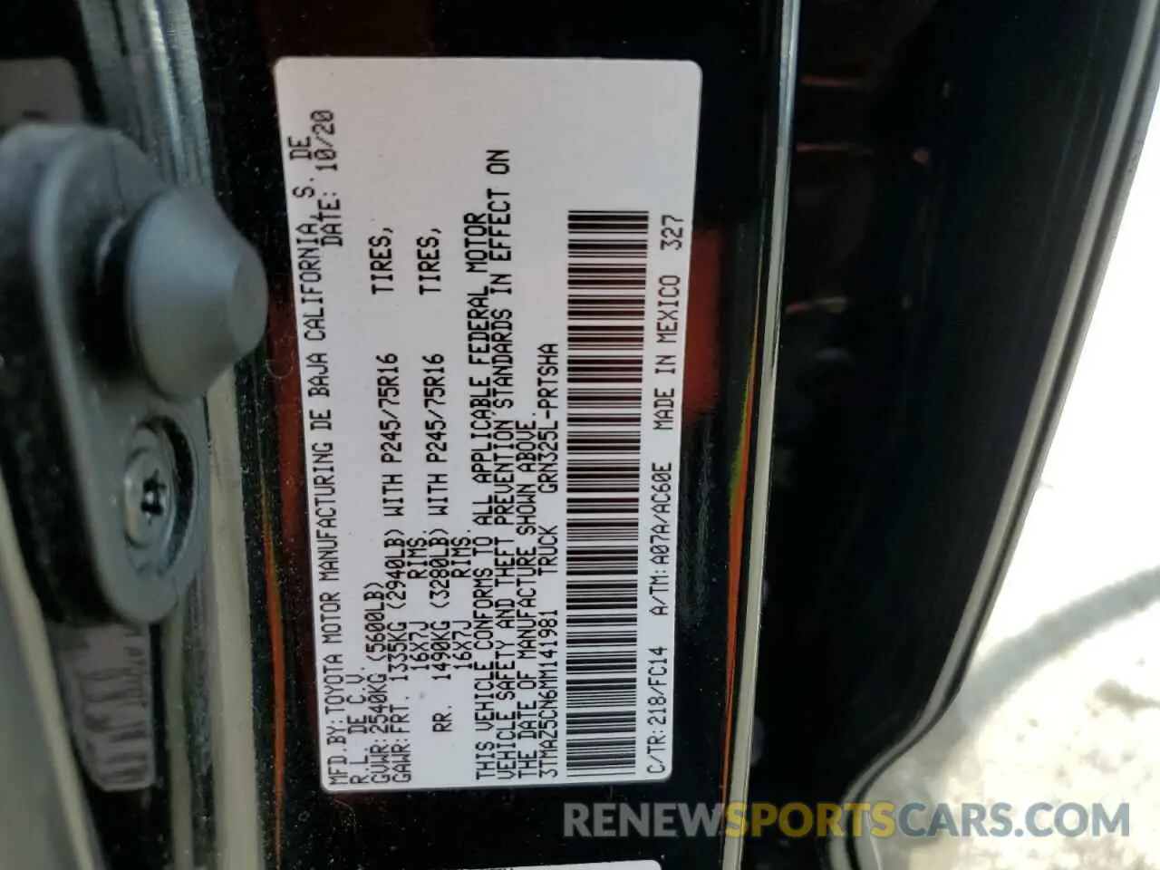 12 Фотография поврежденного автомобиля 3TMAZ5CN6MM141981 TOYOTA TACOMA 2021