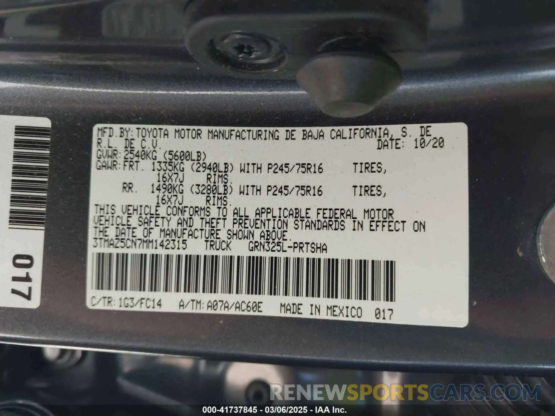 9 Photograph of a damaged car 3TMAZ5CN7MM142315 TOYOTA TACOMA 2021