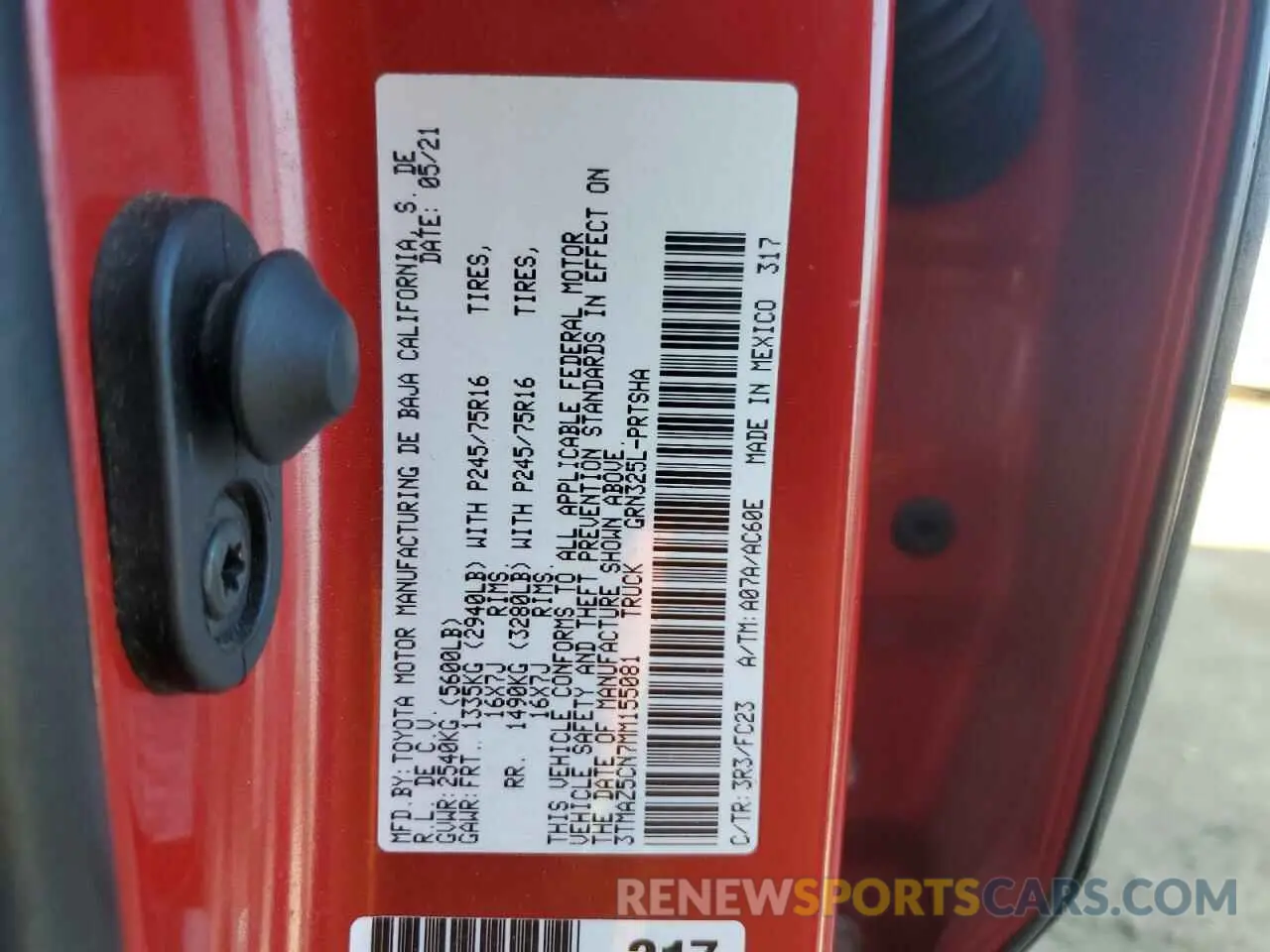 12 Photograph of a damaged car 3TMAZ5CN7MM155081 TOYOTA TACOMA 2021