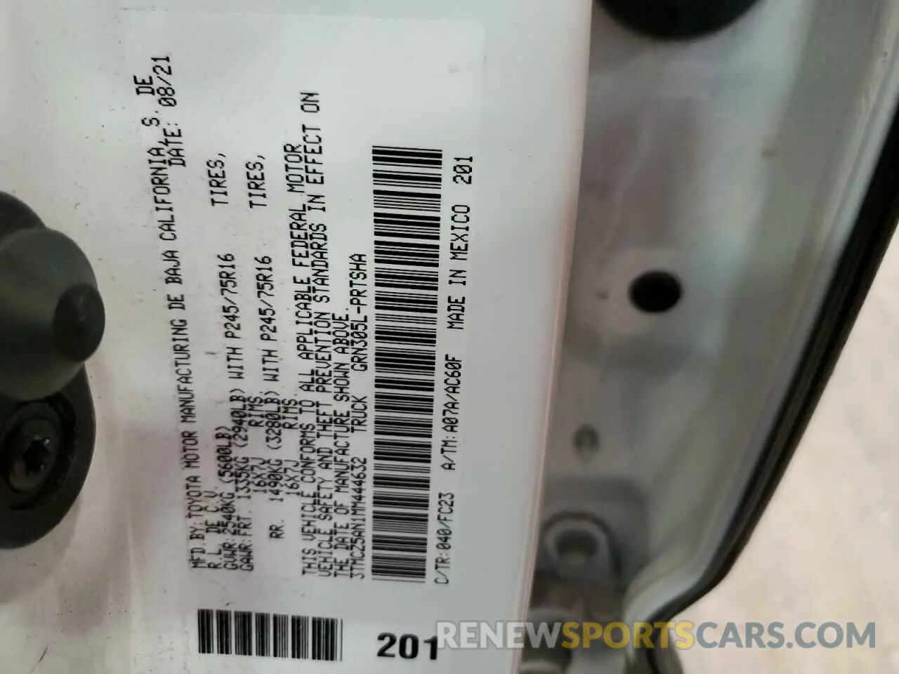 13 Фотография поврежденного автомобиля 3TMCZ5AN1MM444632 TOYOTA TACOMA 2021