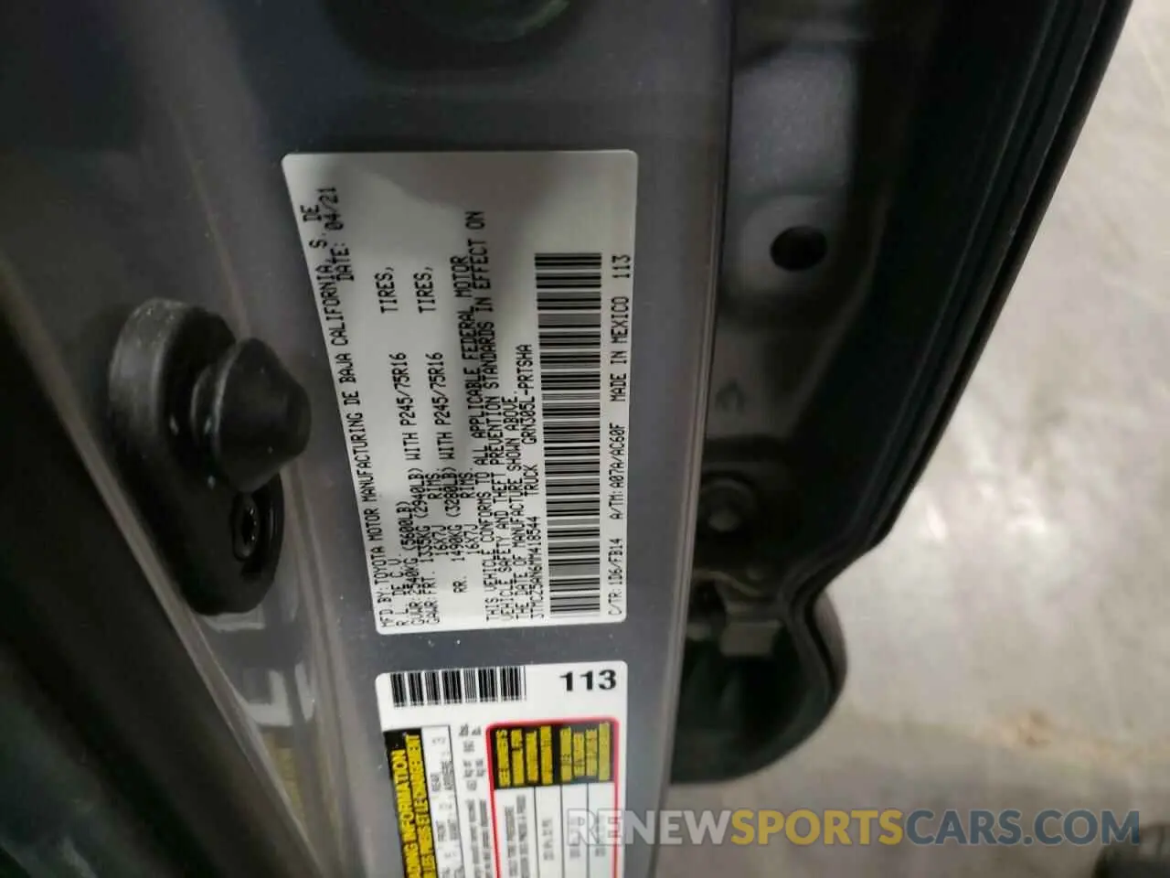 10 Photograph of a damaged car 3TMCZ5AN6MM418544 TOYOTA TACOMA 2021