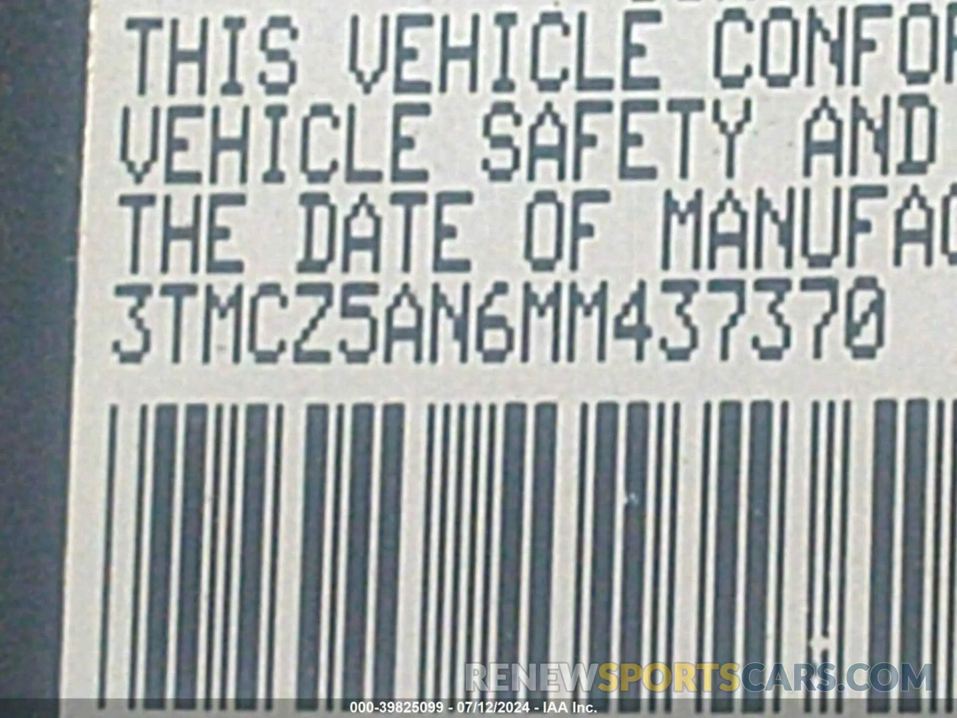 9 Photograph of a damaged car 3TMCZ5AN6MM437370 TOYOTA TACOMA 2021