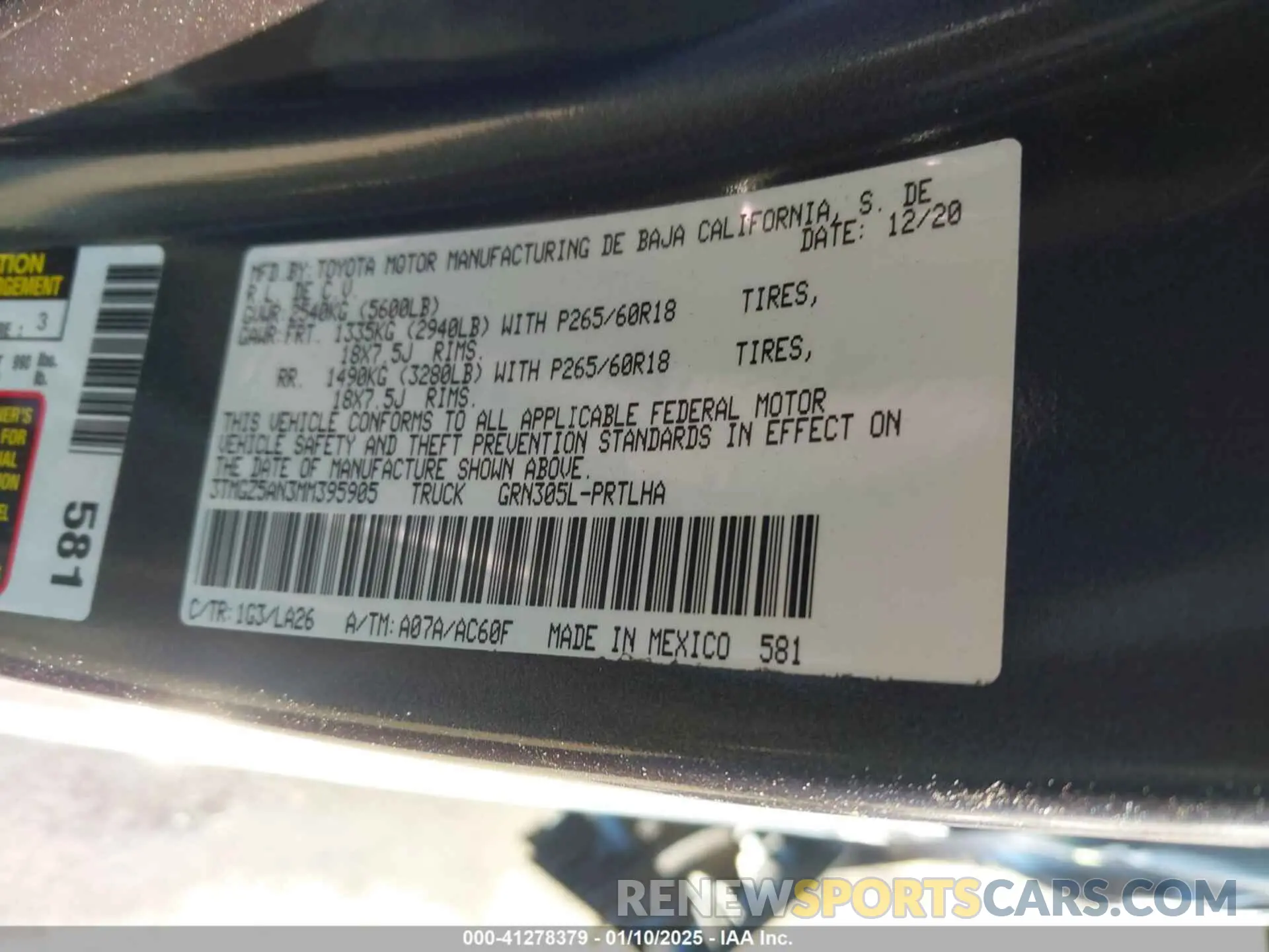 9 Photograph of a damaged car 3TMGZ5AN3MM395905 TOYOTA TACOMA 2021