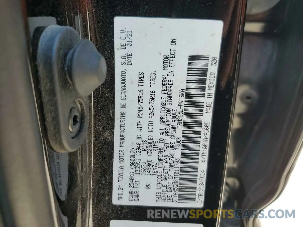 12 Photograph of a damaged car 3TYAX5GN2MT011703 TOYOTA TACOMA 2021