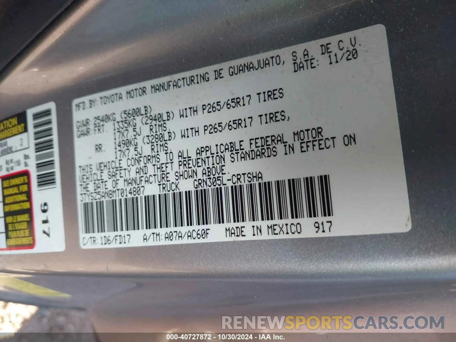 9 Фотография поврежденного автомобиля 3TYSZ5AN8MT014807 TOYOTA TACOMA 2021