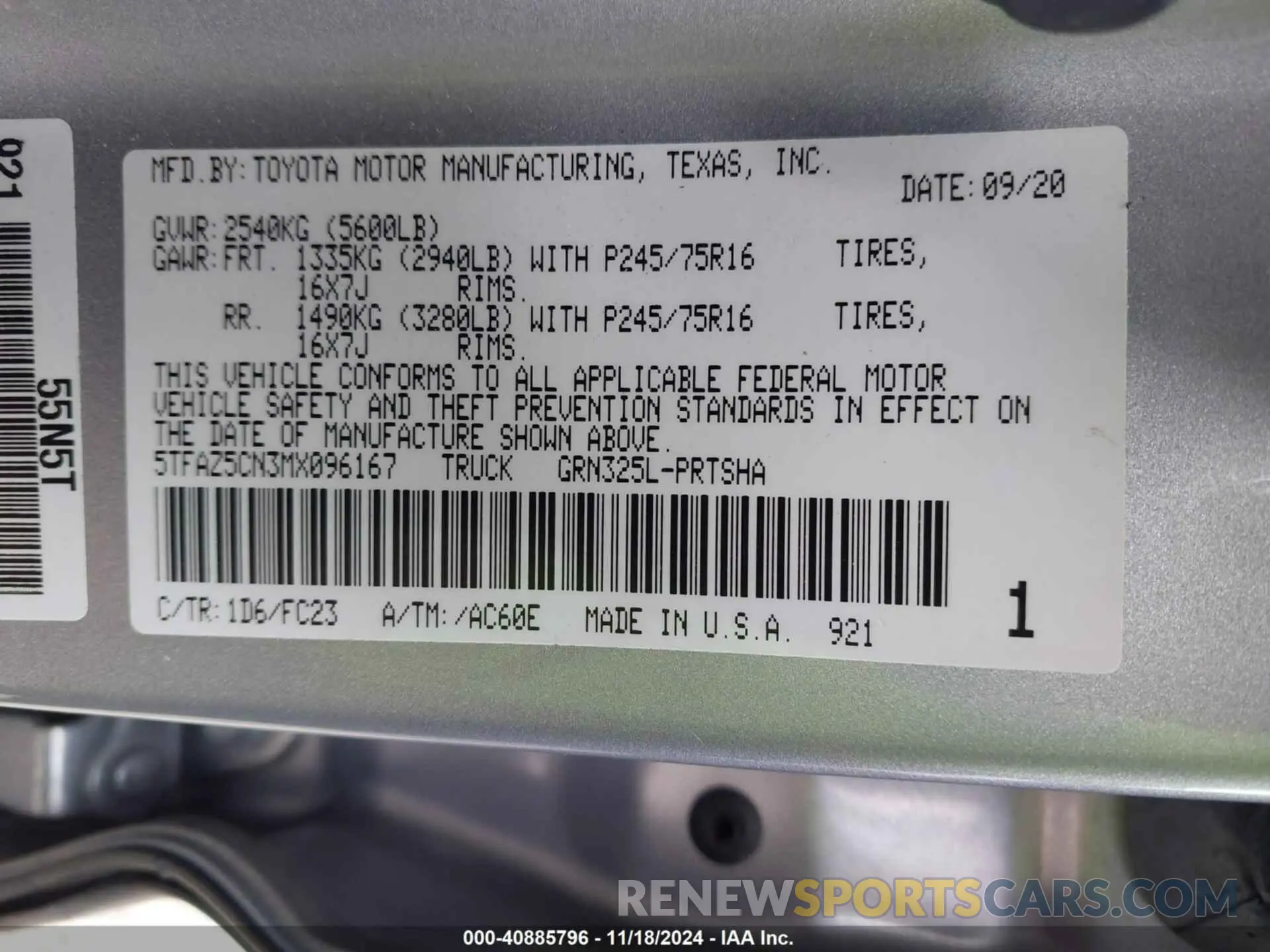 9 Фотография поврежденного автомобиля 5TFAZ5CN3MX096167 TOYOTA TACOMA 2021