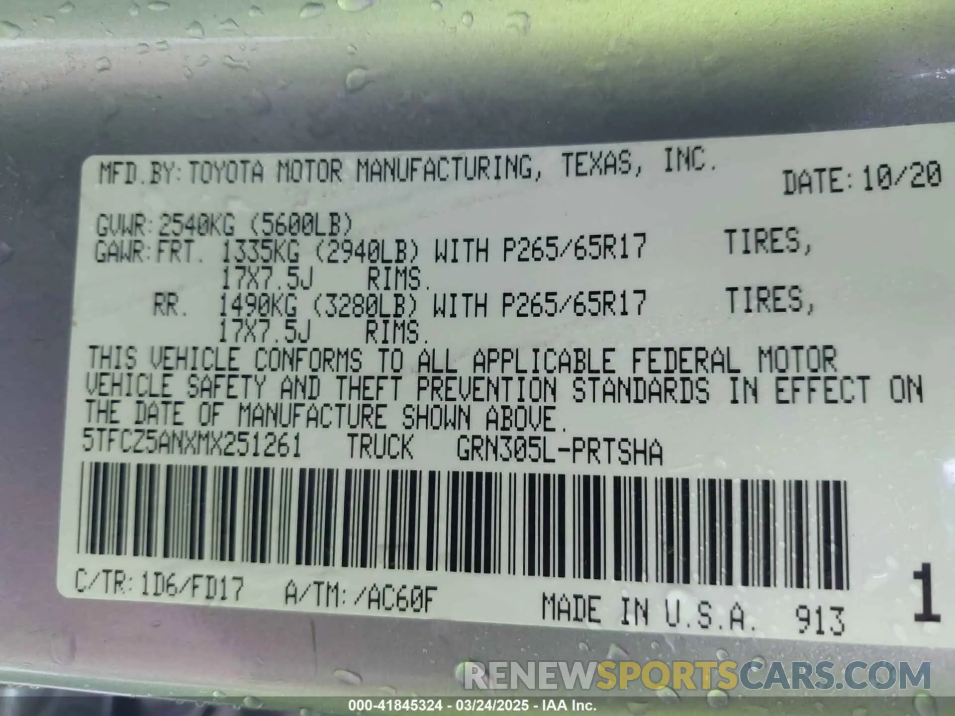 9 Photograph of a damaged car 5TFCZ5ANXMX251261 TOYOTA TACOMA 2021