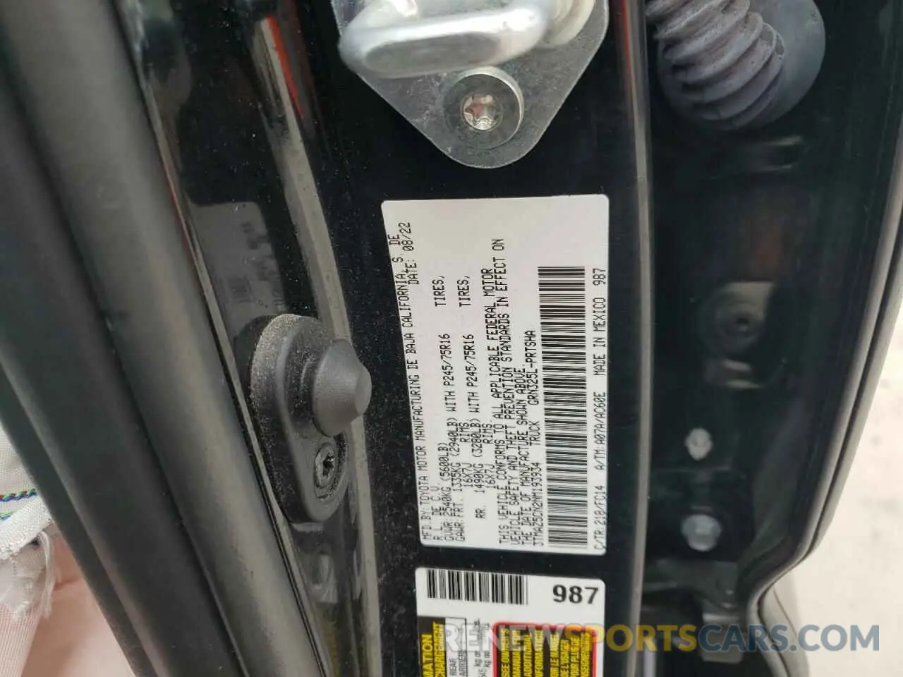 12 Фотография поврежденного автомобиля 3TMAZ5CN2NM193934 TOYOTA TACOMA 2022