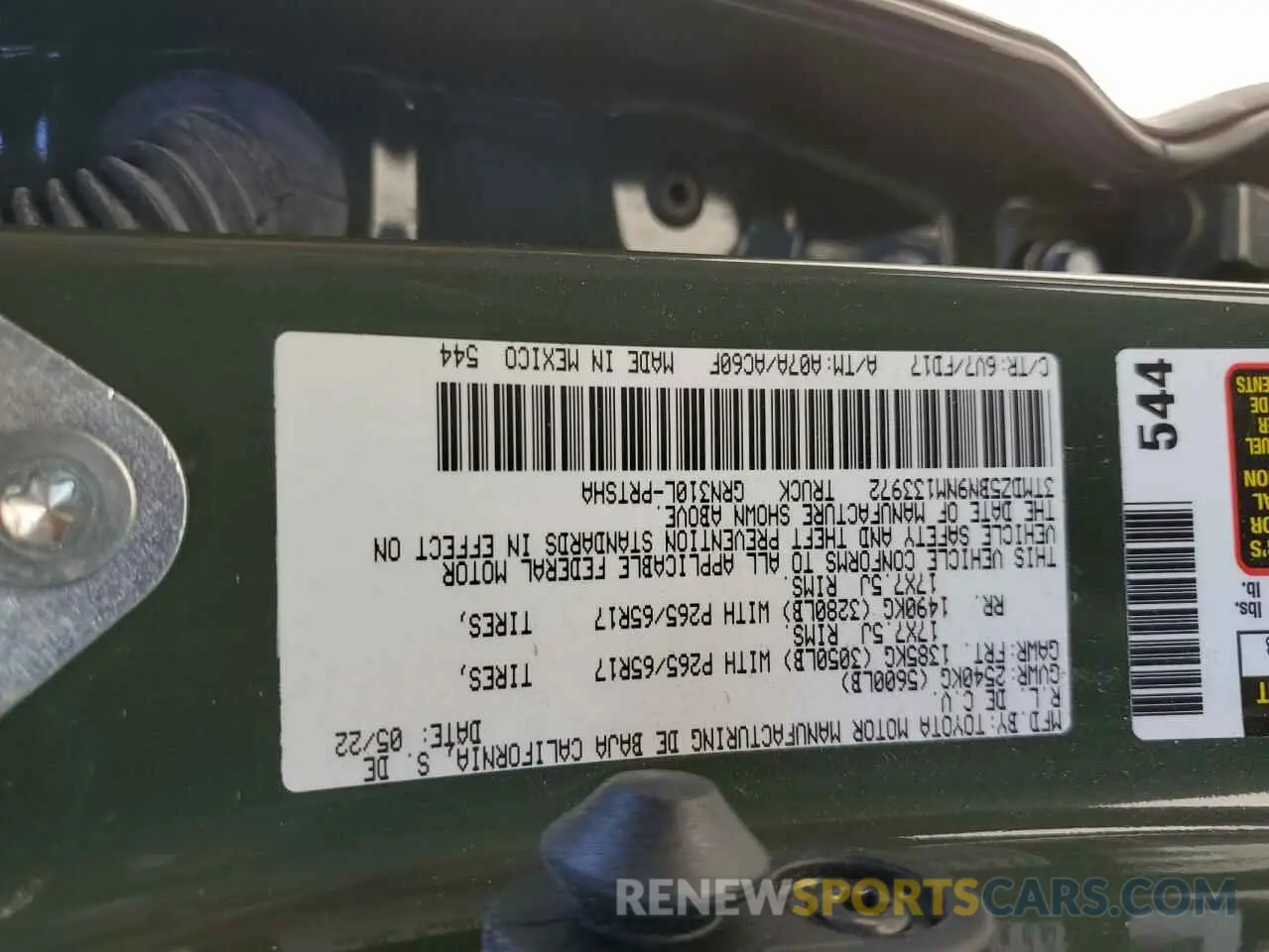 15 Photograph of a damaged car 3TMDZ5BN9NM133972 TOYOTA TACOMA 2022