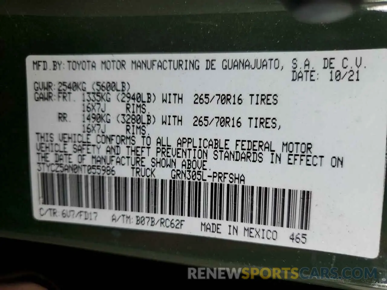 14 Фотография поврежденного автомобиля 3TYCZ5AN0NT055986 TOYOTA TACOMA 2022