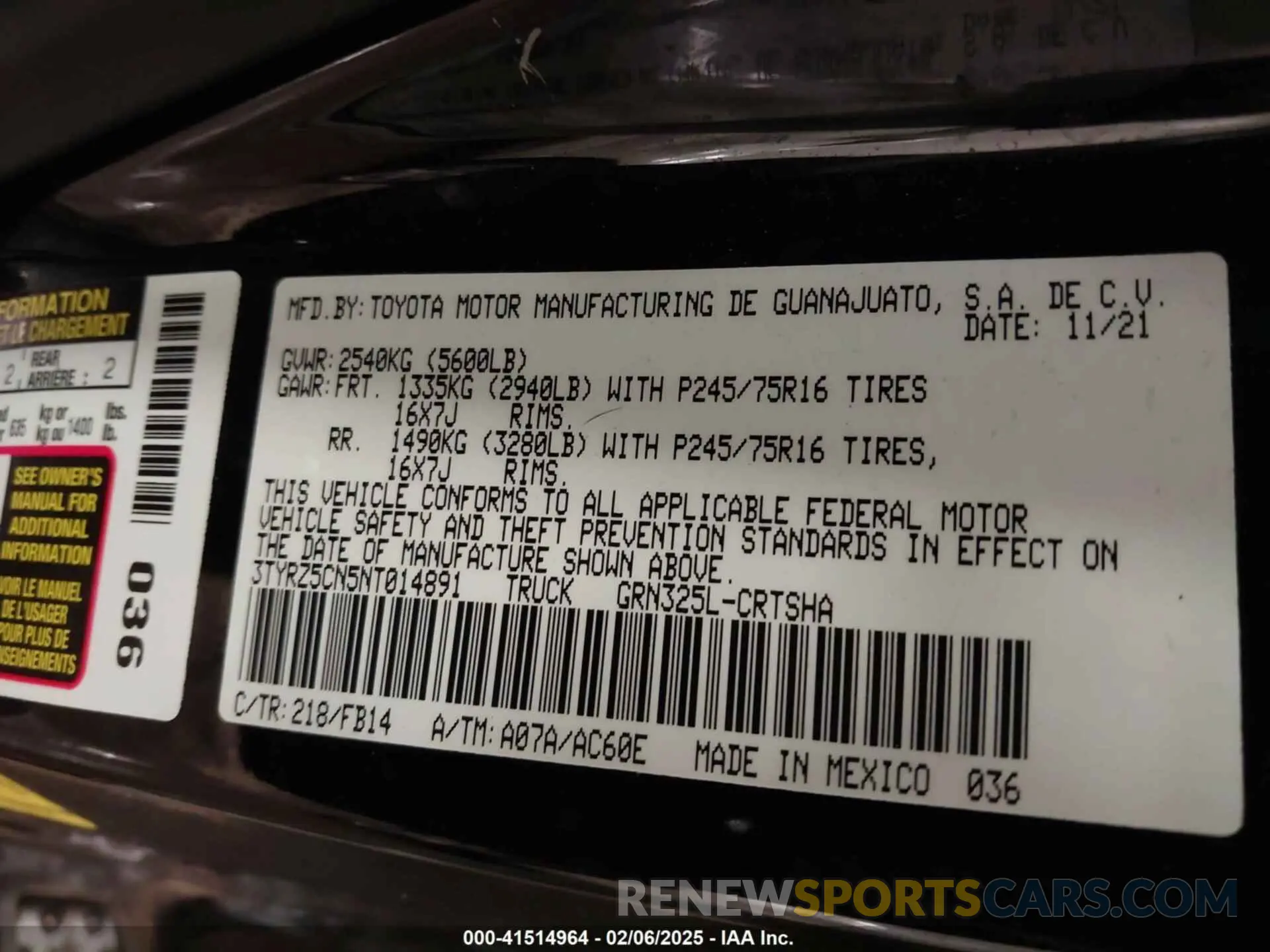 9 Фотография поврежденного автомобиля 3TYRZ5CN5NT014891 TOYOTA TACOMA 2022