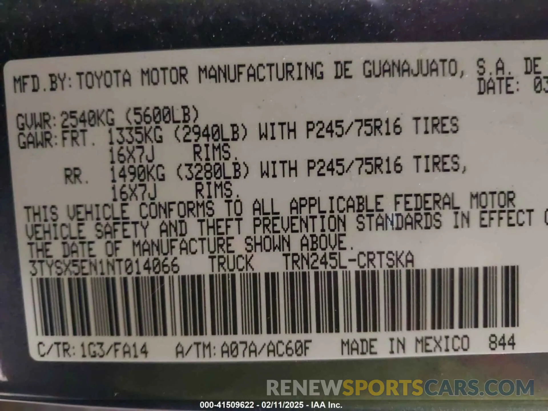 9 Photograph of a damaged car 3TYSX5EN1NT014066 TOYOTA TACOMA 2022