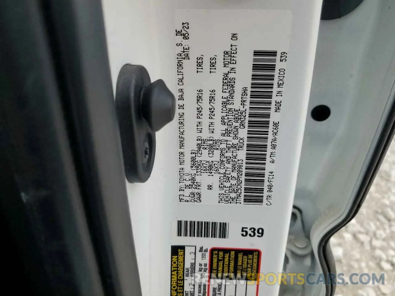 13 Photograph of a damaged car 3TMAZ5CN2PM209813 TOYOTA TACOMA 2023