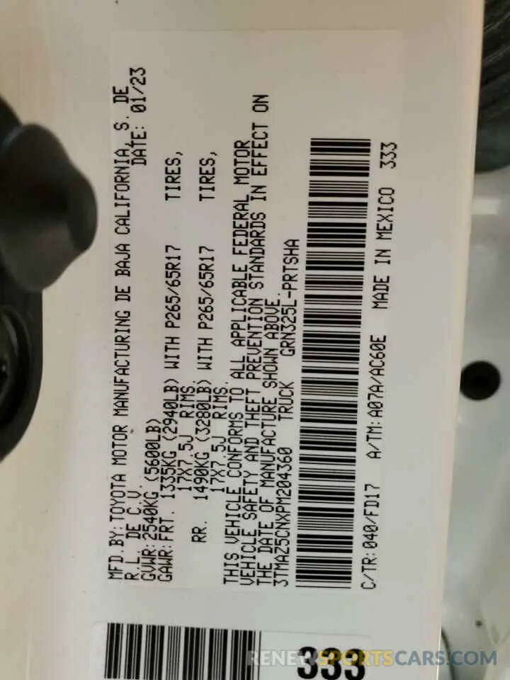 14 Фотография поврежденного автомобиля 3TMAZ5CNXPM204360 TOYOTA TACOMA 2023