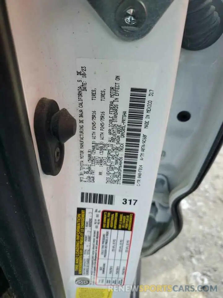 12 Фотография поврежденного автомобиля 3TMCZ5AN3PM646456 TOYOTA TACOMA 2023