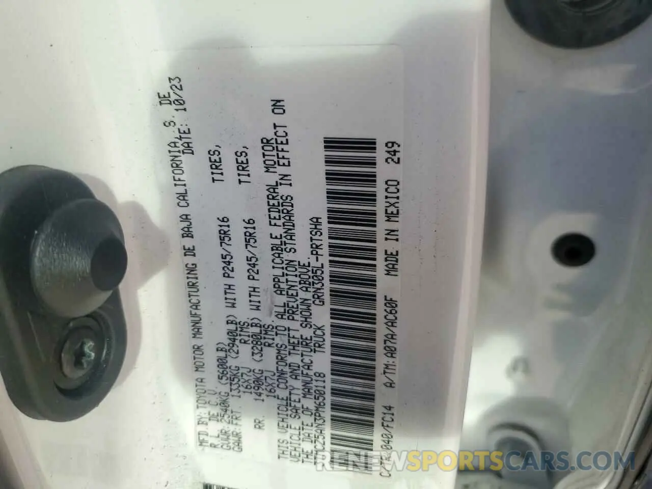 12 Фотография поврежденного автомобиля 3TMCZ5AN3PM650118 TOYOTA TACOMA 2023