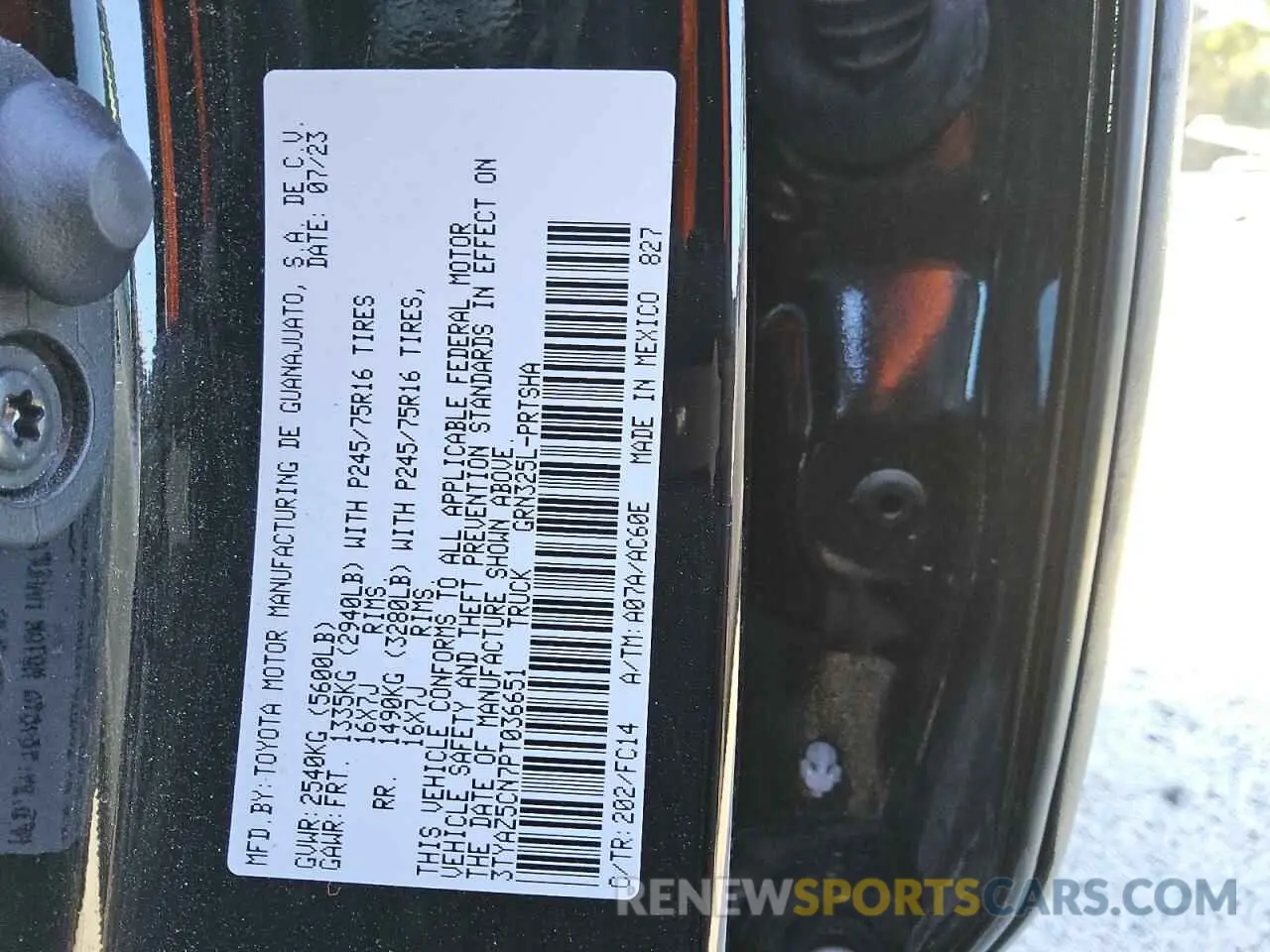 13 Photograph of a damaged car 3TYAZ5CN7PT036651 TOYOTA TACOMA 2023