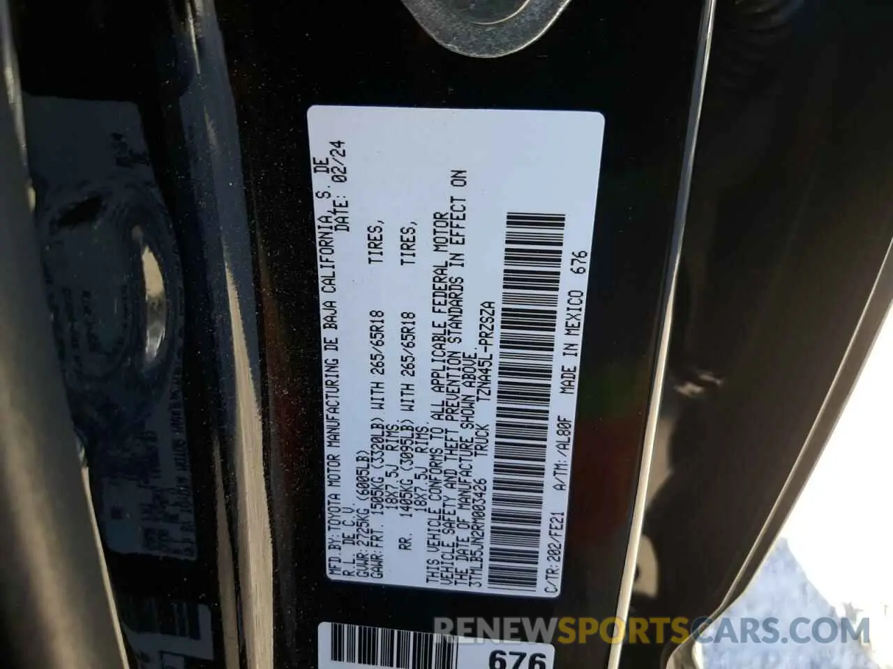 12 Фотография поврежденного автомобиля 3TMLB5JN2RM003426 TOYOTA TACOMA 2024