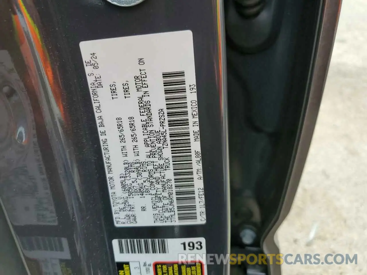 12 Photograph of a damaged car 3TMLB5JN6RM018270 TOYOTA TACOMA 2024