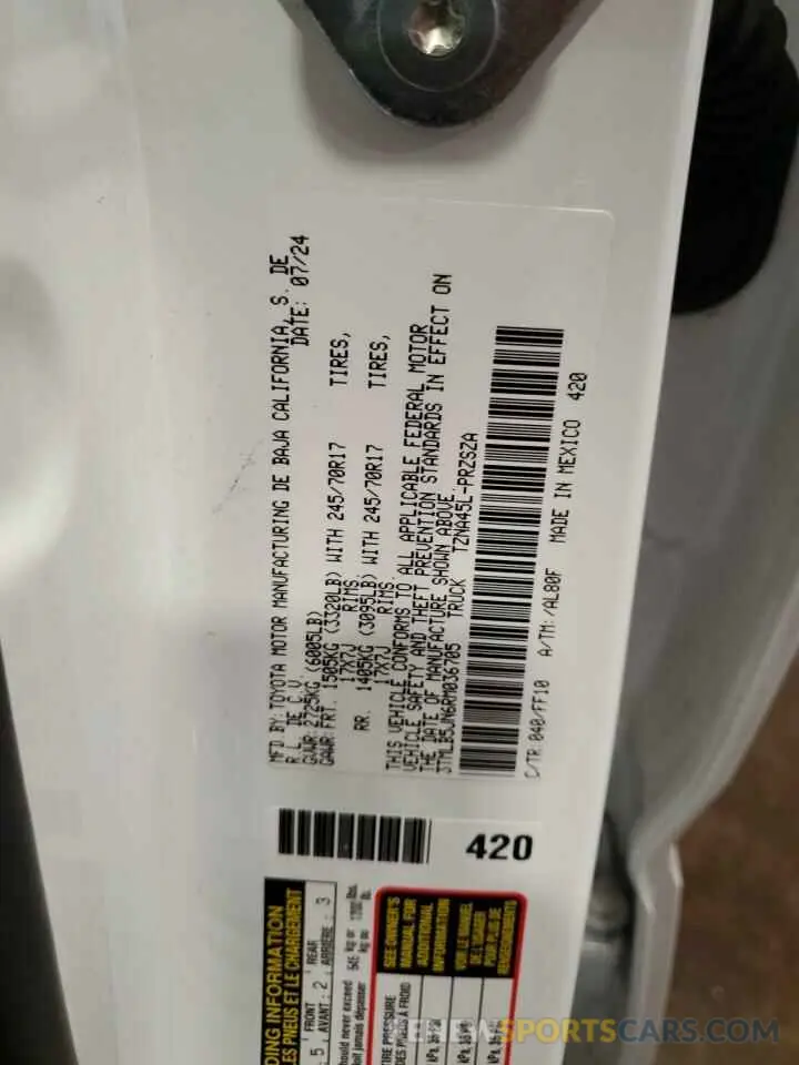 13 Фотография поврежденного автомобиля 3TMLB5JN6RM036705 TOYOTA TACOMA 2024