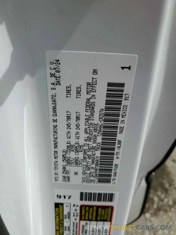 12 Фотография поврежденного автомобиля 3TYJDAKN9RT004019 TOYOTA TACOMA 2024