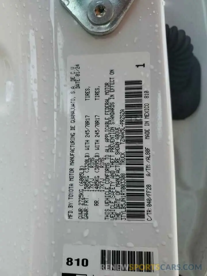 12 Фотография поврежденного автомобиля 3TYLB5JN1RT003308 TOYOTA TACOMA 2024