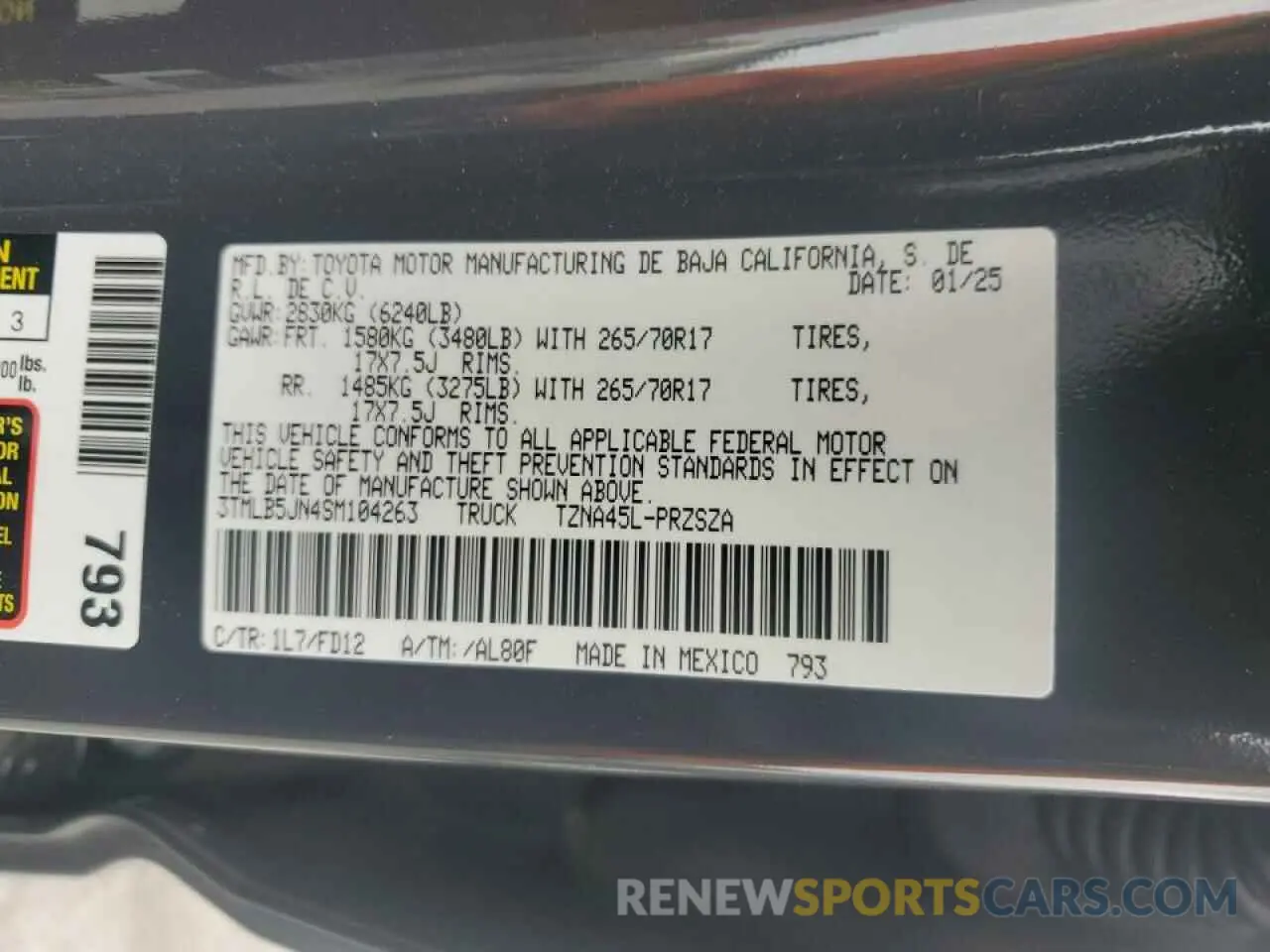 13 Фотография поврежденного автомобиля 3TMLB5JN4SM104263 TOYOTA TACOMA 2025